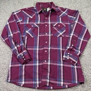 Vintage Saddle King Western Shirt Mens XL Striped Pearl Snap Cowboy 80s